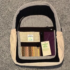 Handmade Multicolor Himalayan hemp Backpack bag  NWT